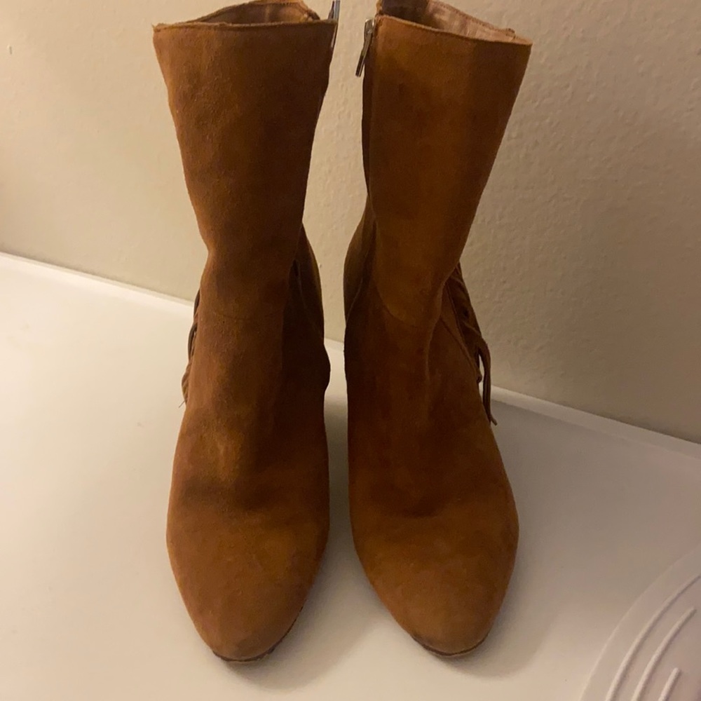 Dolce Vita Brown Suede Fringe Booties